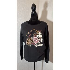 Mickey Mouse Chinese New Year Sweatshirt Black Women Size M‎ Comfort Festival